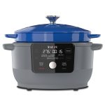 Instant Precision Dutch Oven, 5-in-1: Braise, Slow Cook, Sear/Saut��, Cooking Pan, Food Warmer, 6-Quart, Cast Iron, French Blue