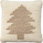 20"x20" Oversize Holiday Xmas Tree Loops Indoor Square Throw Pillow Beige - Mina Victory