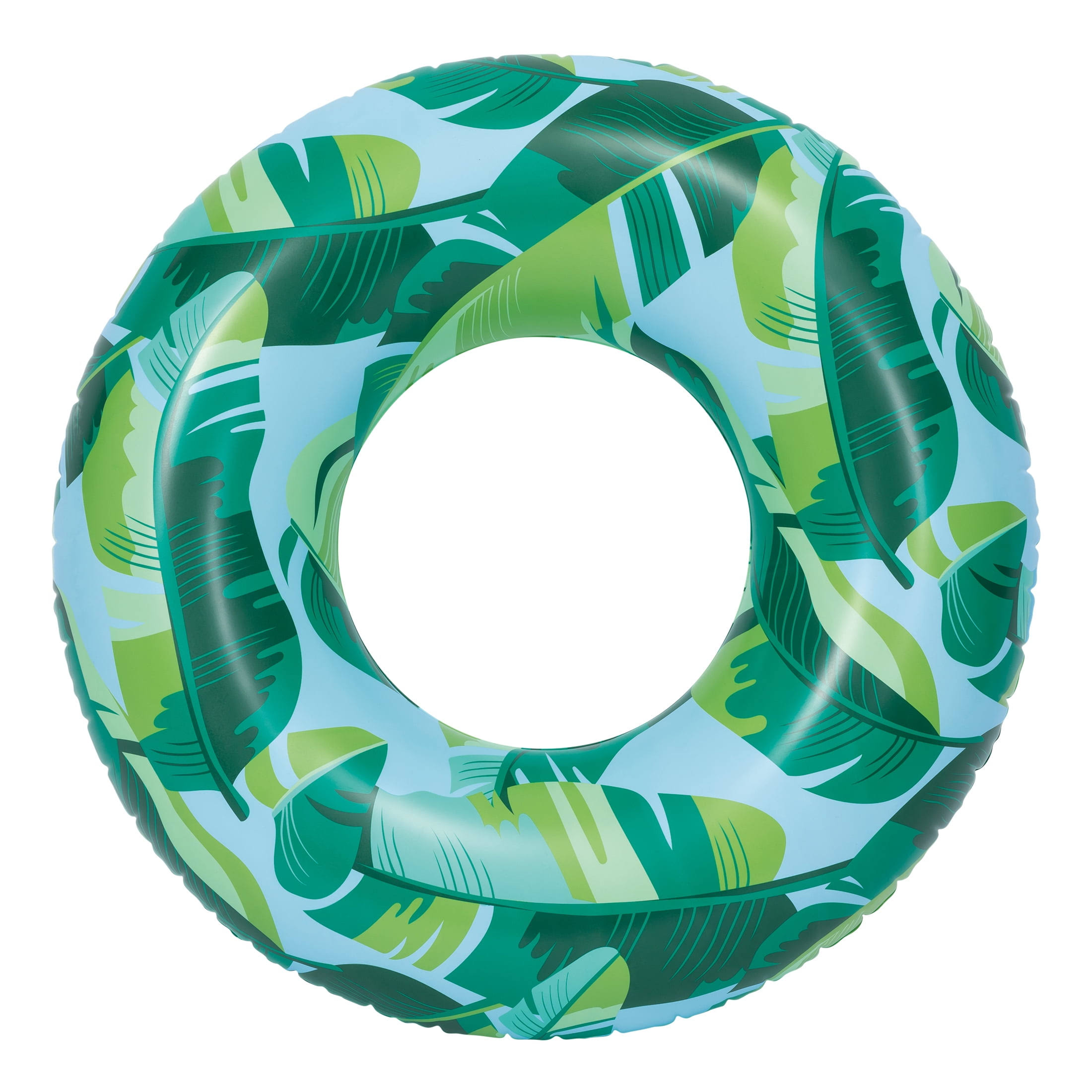 32ca21d6fcb4e2ef72fd9b4b930aa46c169cbfe85de2b3152c4ca2f5a53a5dff.jpg Unbrand Inflatable Tropical Swim Tube Pool Float for Kids' and Adults - Blue - 1 Each - Image 1