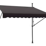 STEELAID Manual Retractable Awning ÿ 118�� Non-Screw Outdoor Sun Shade ÿ Adjustable Pergola Shade Cover with UV Protection ÿ 100% Polyester Made