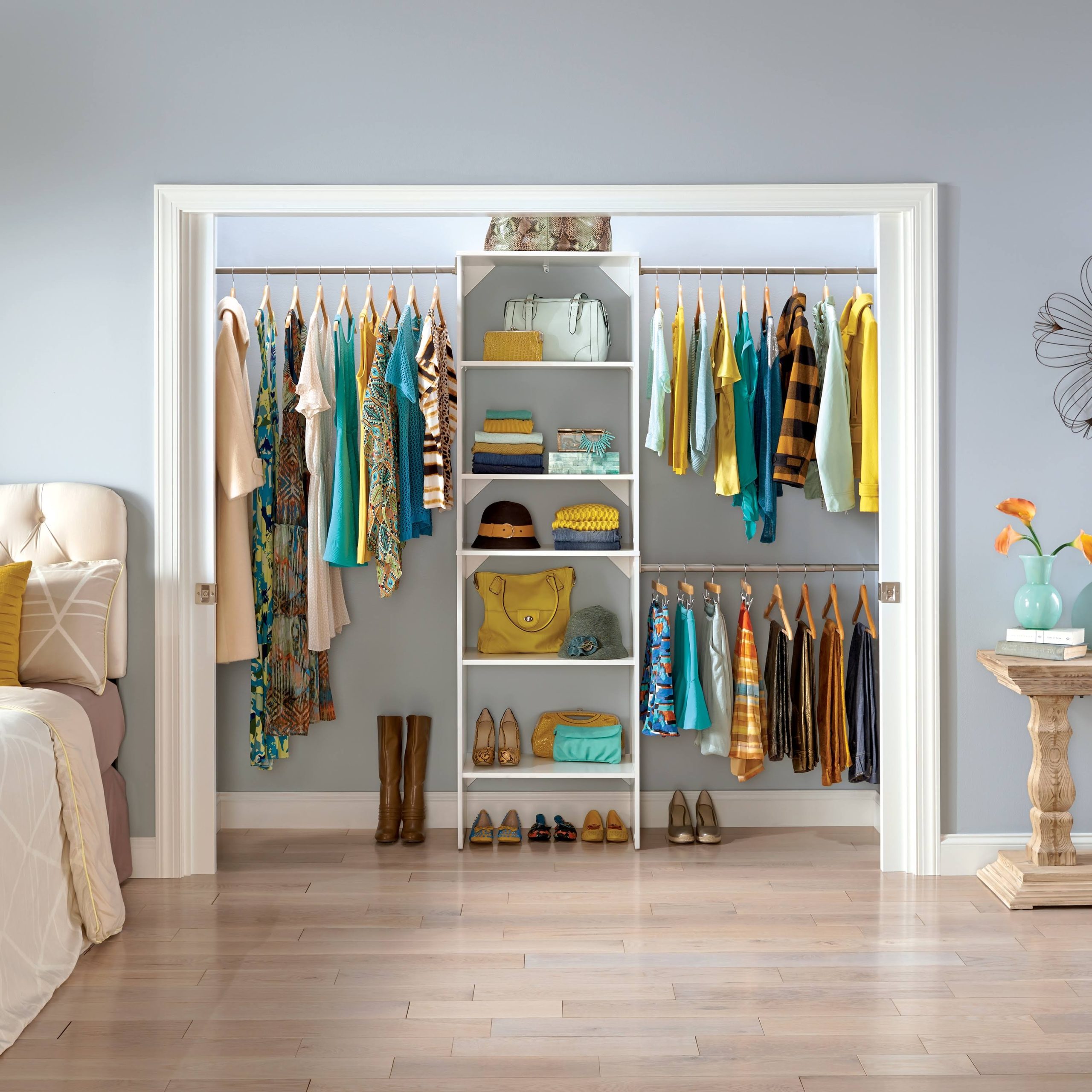 ClosetMaid Brightwood 5-ft to 10-ft W x 6.85-ft H White Wood Closet Kit 5442