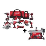 M18 18V Lithium-Ion Cordless Combo Kit (8-Tool) W/ FUEL 8-1/4 in. Table Saw