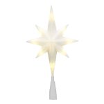 Holiday Time White Glitter LED Tree Topper Warm White Lights 11 inch