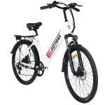 GOTRAX Endura 26" Electric Bike for Women, 250W up 15.5mph, Adults Electric Commuter Bicycle, White