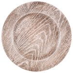 Home Collection Faux Wood Charger Plates Gray