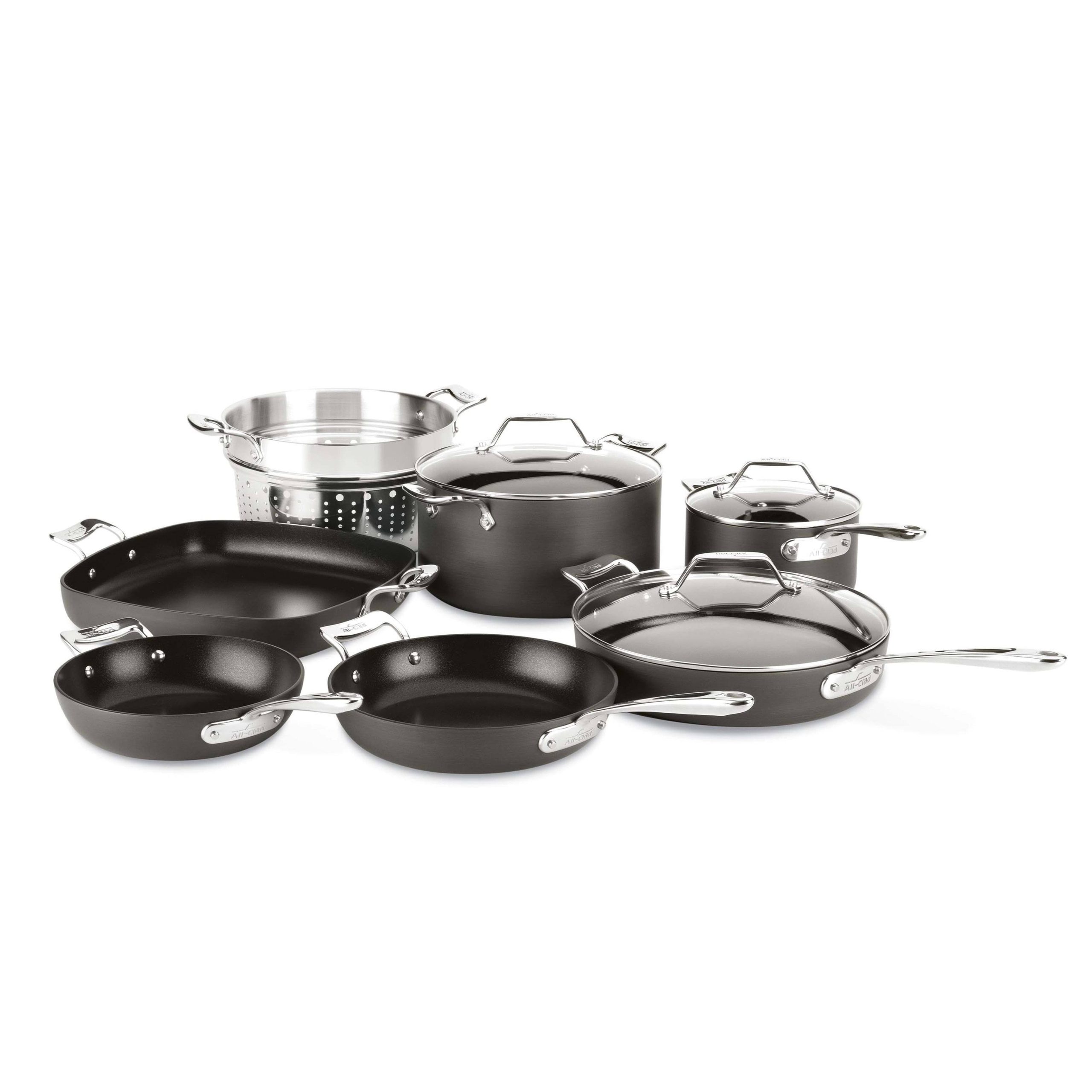 33587f6d0f3a892c4dc20f0b2799408d5246c5284fd0faeac5dab6a98e326375.jpg All Clad | Essentials Nonstick Cookware Set, 10-Piece - Image 1