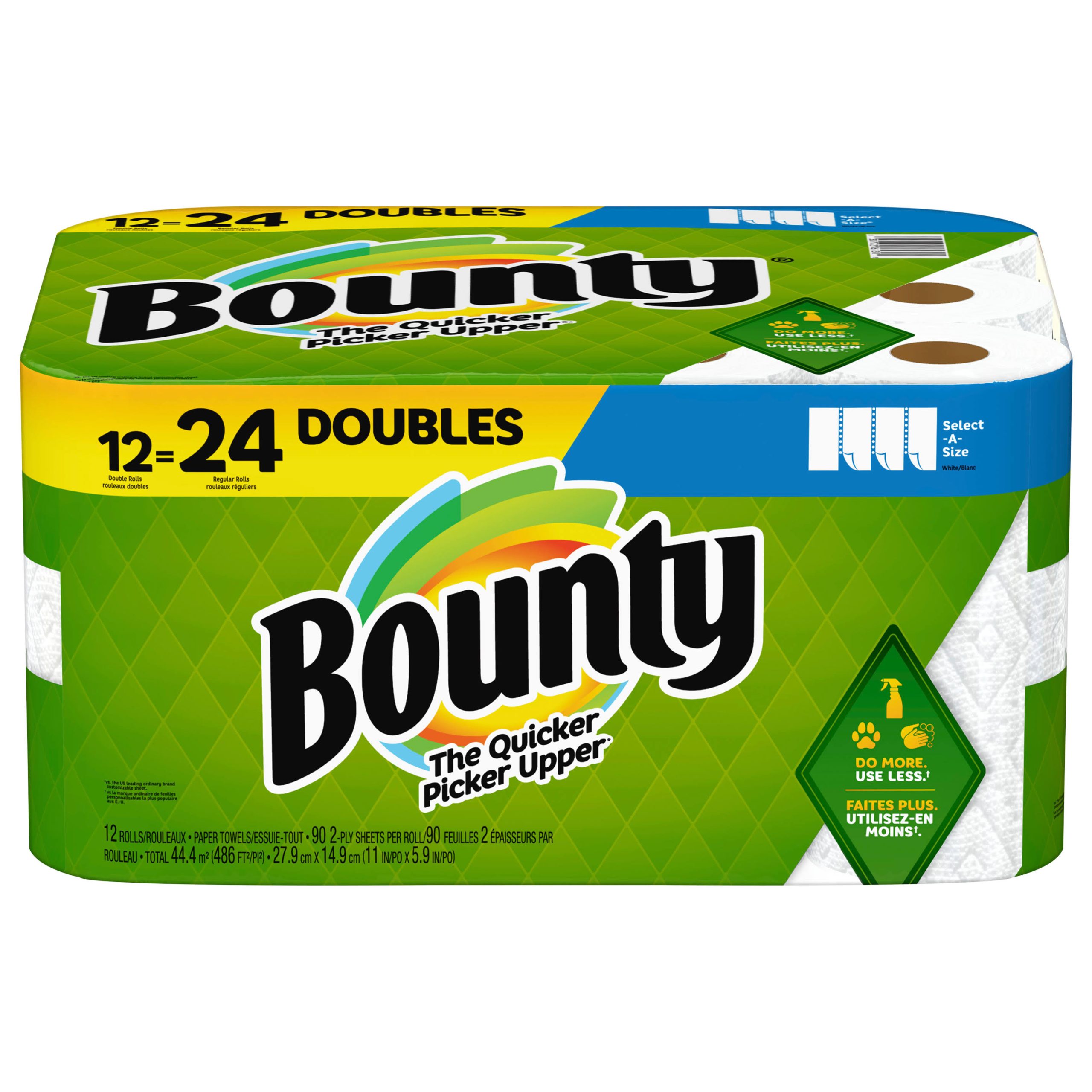 33956f2fe477de8b5e7ed9e44546800d884ad385d5863e99521da9aa46f15816.jpg Bounty Select-A-Size Paper Towels | 12 Double Rolls | White - Image 1