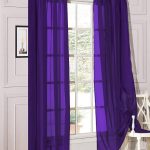 Decotex 2 Piece Sheer Voile Light Filtering Rod Pocket Window Curtain Panel Drape Set Available in A Variety of Sizes and Colors (54" x 63", Purple)