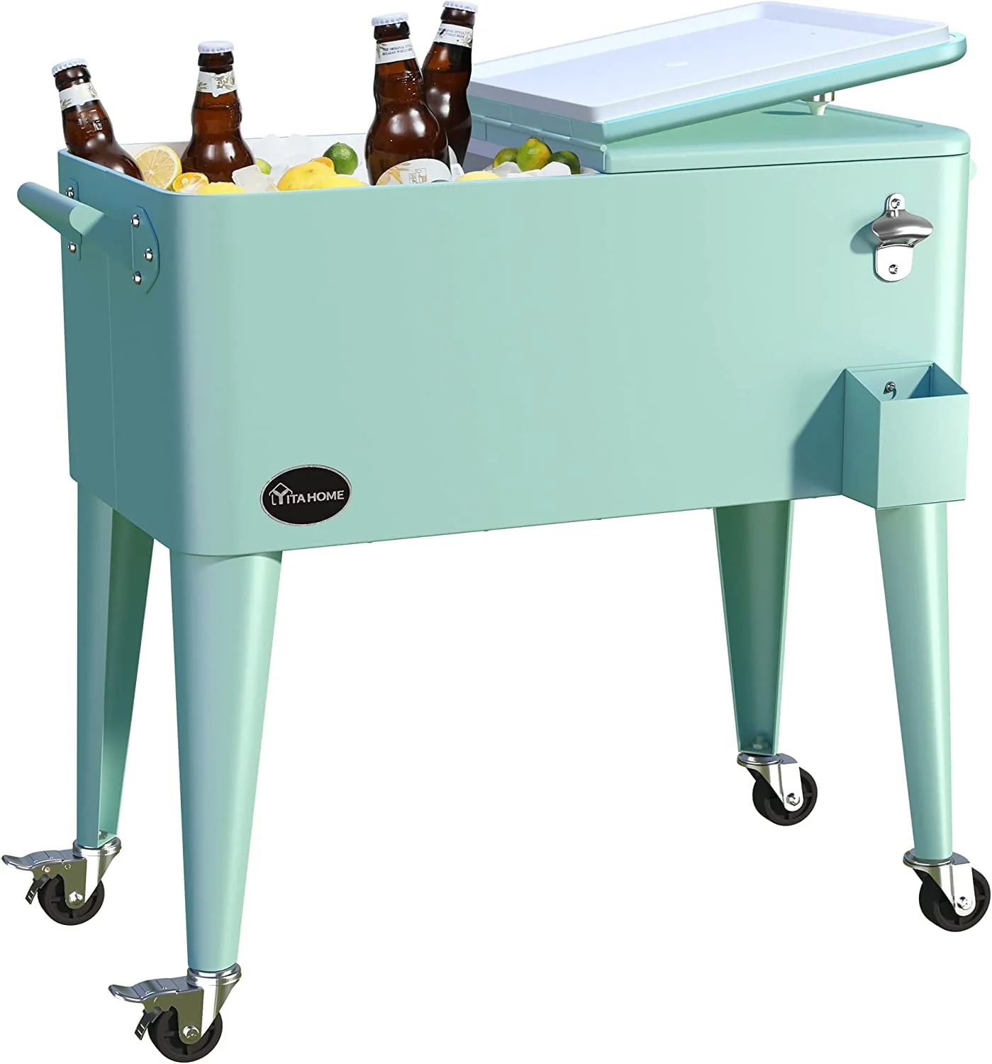 33cbe00eabc27d4891b28173bcff1e949c8b8bdeb3f3ef03a334cc6374f3be2f.webp Dextrus 80 Quart Rolling Cooler Cart with Bottle Opener Drainage, Portable Patio Cooler Rolling on Wheels, Outdoor Rolling Beverage Cart Drink Cooler for Patio Pool Deck Party Cookouts - Image 1