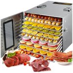 Septree Food Dehydrator for Jerky, Meat, Fruit, Beef, Herbs, and Pet Food, 10 Trays Stainless Steel Commercial Dryer Machine, 10