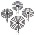 Kitchen Basics 101: 4 Piece Set MP31YA Electric Range Burner Surface Element (3) MP15YA 6 inch, (1) Mp21ya5 8 inch