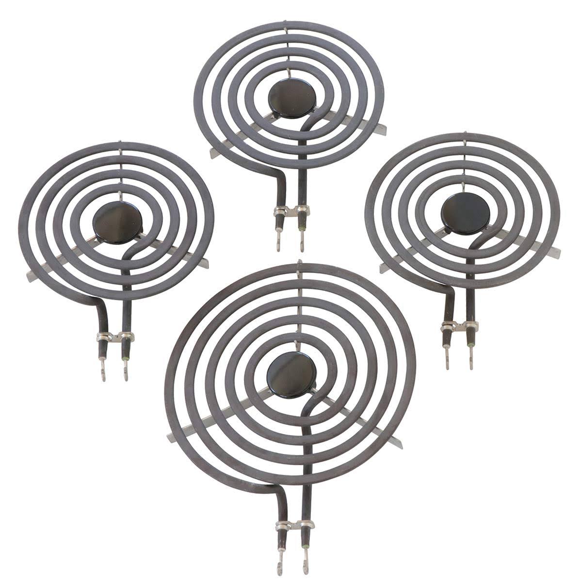 33f31ced043e3f1d9a2a9795ed60898ae6489834330f5e960a40a8b9751df4a8.jpg Kitchen Basics 101: 4 Piece Set MP31YA Electric Range Burner Surface Element (3) MP15YA 6 inch, (1) Mp21ya5 8 inch - Image 1