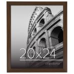Americanflat 20x24 Poster Frame in Walnut with Polished Plexiglass - Horizontal and Vertical Formats with Included Hanging Hardware