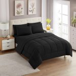 Sweet Home Collection 7 Piece Bed-in-a-Bag Down Alternative Comforter & Sheet Set - Black - Twin XL