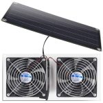 Solar Panel Fan Kit, AntPay 10W Weatherproof Dual Fan with 11Ft/3.5m Cable for Outside, Small Chicken Coops, Greenhouses, Sheds,Pet Houses, Window