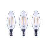 Ecosmart 25-Watt Equivalent B11 E12 Base Dimmable Clear Filament Vintage Style LED Light Bulb, Soft White (3-Pack)