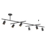 Globe Electric 59829 West 64" 6-Light Track Lighting Matte Black Center Swivel Bars