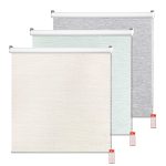Homebox 100% Blackout Roller Window Shades,Faux Wooden Window Blinds,Roll Up and Pull Down Shades for Indoor Window,Window Shade for Home,Beige,20"