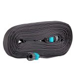 Rocky Mountain Goods Flat Soaker Hose 25 ft - Heavy Duty Double Layer Design - Saves 90% Water - Consistent Drip Throughout Hose - Leakproof