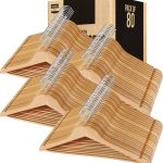 Utopia Home Premium Wooden Hangers 80 Pack - Durable & Slim Coat Hanger - Suit Hangers with 360-Degree Rotatable Hook - Wood Han
