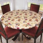 Covers for The Home Deluxe Elastic Edged Flannel Backed Vinyl Fitted Table Cover - Antique Fruit Pattern - Small Round - Fits Tables Up to 40" - 44"
