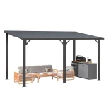 AECOJOY 14' x 8' Hardtop Gazebo Outdoor Pergola Lean to Metal Pergolas