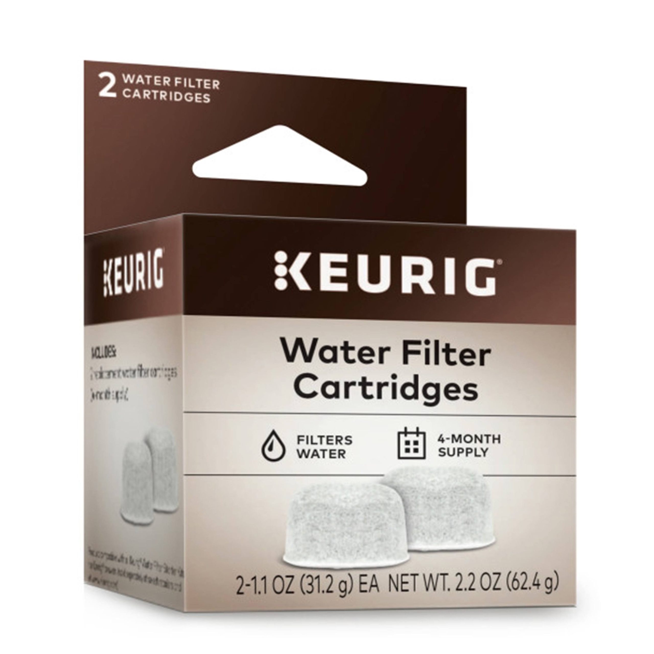 350702e0d12b784ea5bb6349111781884a8f31a44172f28afafb1bf7992936bc.jpg Keurig Coffeemaker Water Filter Cartridge Refill - 2 pack - Image 1