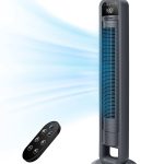 Omnibreeze Digital Electric Tower Fan, Inner Oscillation with Remote Control, LED Display, Standing Bladeless Floor Fans Cooling and Quite Indoor