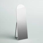 Greta Sleek Arched-Top Wall Mirror Mercury Row Finish White