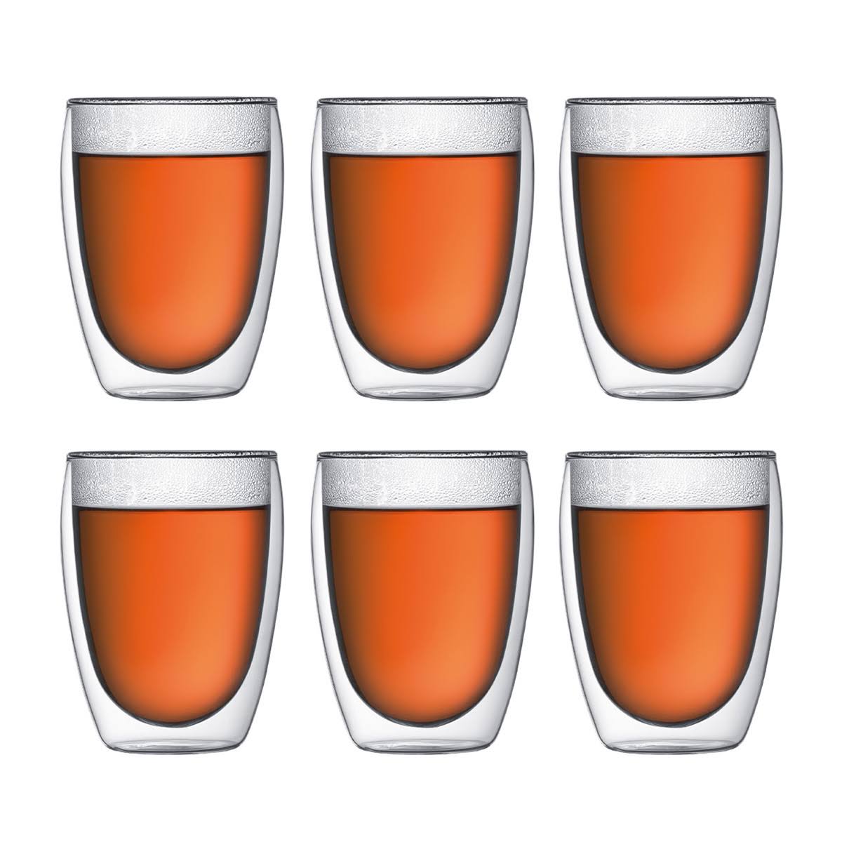 3527dee053c24bd116ed6c8996519b7f7f9b6e1ef22d32a2f1bf86467898cd1d.jpg Bodum 6pc Pavina Double Wall 12oz Glass Set - Image 1