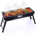 Mueller 23 in. Portable Charcoal Grill and Smoker for Travel, Outdoor Cooking and BBQ in Black