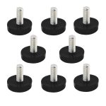 Home Office Table Desk Glide Leveling Foot M6x15mm Thread Black 8pcs