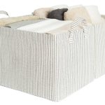 StorageWorks Storage Bins for Shelves with Metal Frame, Storage Bins for Clothes, Jumbo, Mixing of Nature & Gray, 2-Pack