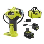 Ryobi P737D 18-Volt One+ Cordless High Pressure Inflator with Digital Gauge. 4.0 Ah 18-Volt One+ High Capacity Lithium-Ion Battery. Charger. and Bag - MadeInUSA