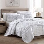 Brielle Cross Stitch Quilt Set King Teal