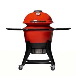 Kamado Joe Kettle Joe 22 In. Charcoal Grill in Red with Hinged Lid, Cart, and Side Shelves