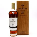 Macallan 25 Year Old Sherry Single Malt Oak Scotch Whiskey, 750 ml