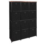 VASICAR Storage Tower Unit with 12 Drawers, Vintage Floral Cube Organizer Shelf, Tall Fabric Dresser for Bedroom, Closet, Nursery, Hallway, Entryway