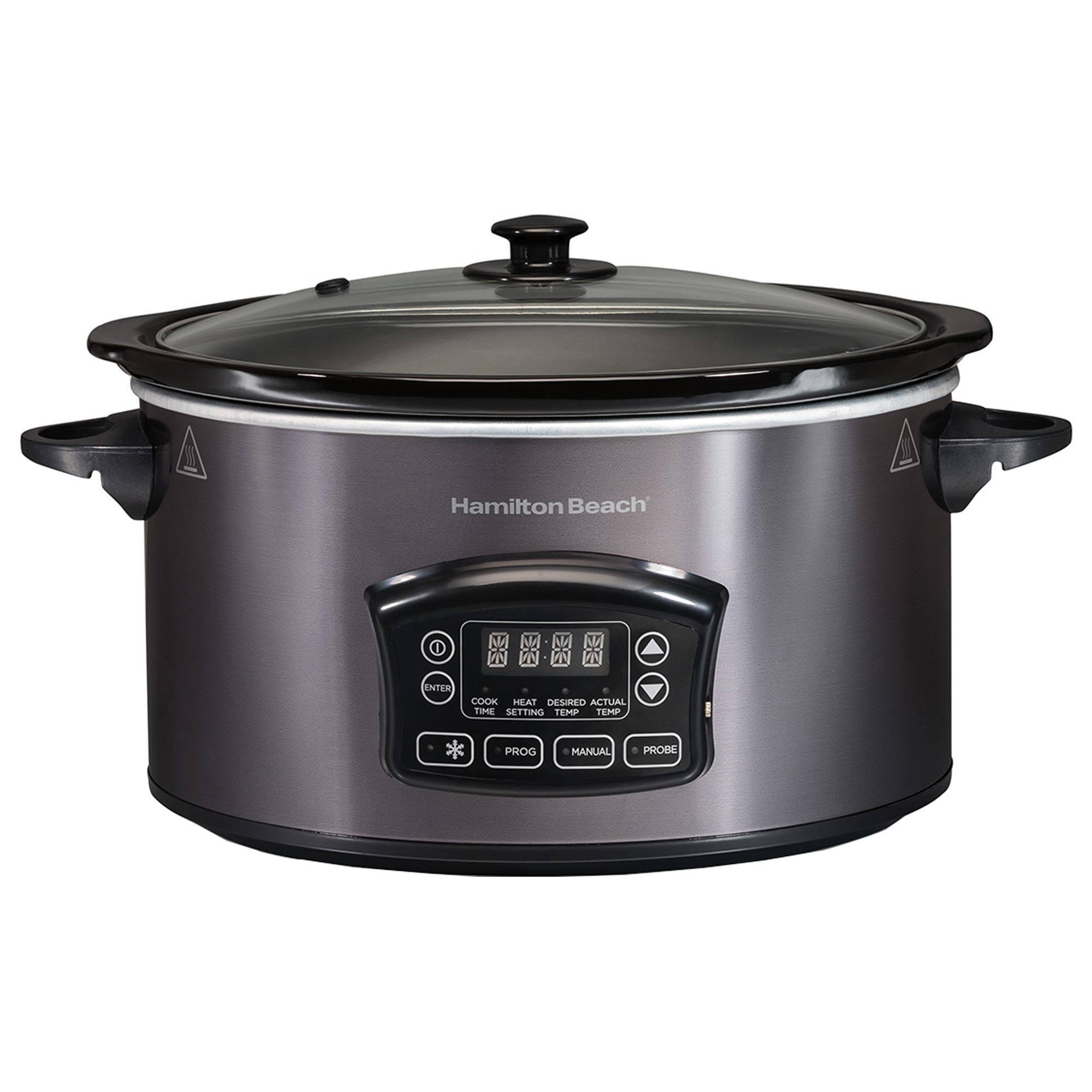 3651d7f5b0f9db75aee4de853751446e39e453e41575964102257e2ca62fe807.jpg Hamilton Beach 6-Qt. Programmable Defrost Slow Cooker - Image 1