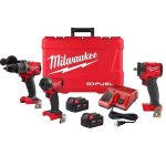 Milwaukee M18 Fuel 18-V Lithium-Ion Brushless Cordless Hammer Drill/Impact Driver Combo Kit (2-Tool) with 3/8 in. Impact Wrench