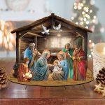 Designocracy 6.5 in. Nativity Scene Decorative Village Holiday Decor