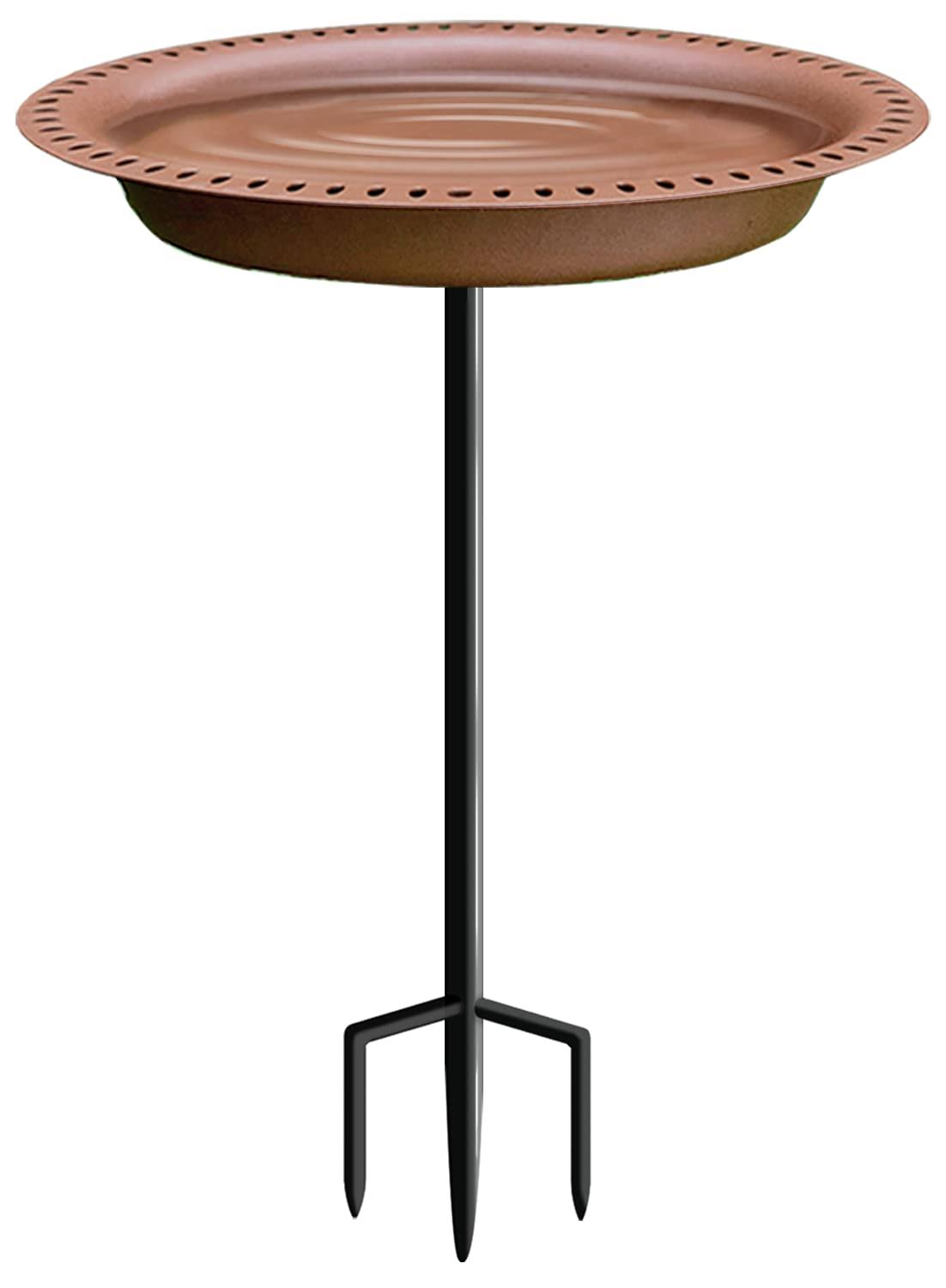 368c0b1bc30da0d79cb0ac7df46e840fadd5bce44d7285287c50f9fc96b92d0c.jpg Garbuildman Extra-Large Freestanding Birdbaths Bowl, Detachable Decoration Spa with Metal Stake Stand Birdfeeder for Outdoor GAR, Metal - Image 1