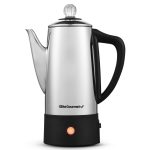 Elite EC140 Stainless Steel 6 Cup Brewing Coffee Percolator, Silver
