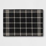 2'x3' Indoor/Outdoor Woven Tapestry Rug Black - Threshold