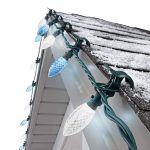 Noma C9 LED Quick Clip Christmas Lights | Built-In Clip-On String Lights | 24 Pure White & Blue Bulbs | 16 Foot Strand
