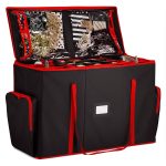 Zober Super Rigid 2-in-1 Christmas Ornament Storage Box & Xmas Figurine Container (Black)