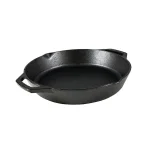 12 In. Cast Iron Skillet in Black with Dual Handles