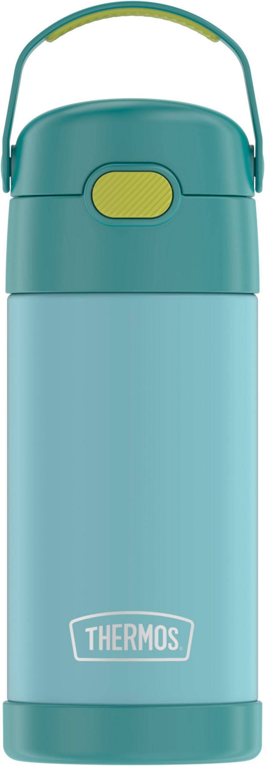 36e0b8a81b56f16e2680b9617bd570122167b12f07f6ffb9d4cfa26144b5d504.jpg Thermos Funtainer Vacuum Insulated Stainless Steel Straw Water Bottle, 12oz - Blue / Green - Image 1