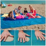 Lopie Sand Proof Blanket Sand Free Lightweight Compact Large Beach Towel Mat Fast Dry Waterproof Easy Clean Ultra Portable Blanket (Blue, 79-59)