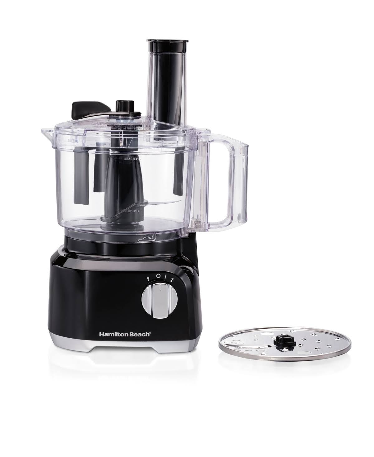 374429bdaab53f90f72ebf7a75d8987ec7027f08e5da4ca65fbf4e9f8899471d.jpg Hamilton Beach Bowl Scraper 8 Cup Food Processor | Model#70743, Black - Image 1